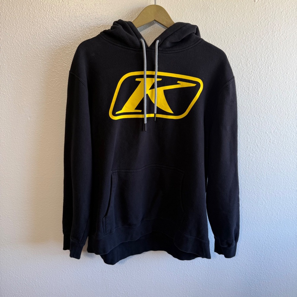 KLIM Mens XL Black Yellow Graphic Pullover Hoodie Travel Utility Outdoor